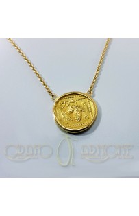 Collana oro con moneta greca cod 003